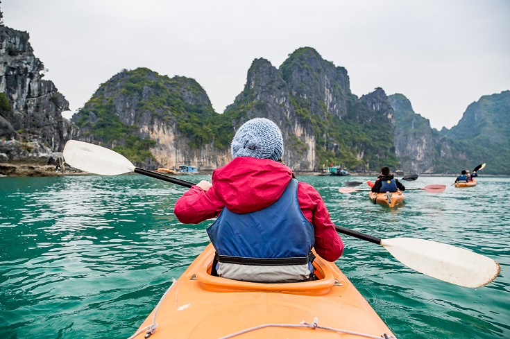 Kayaking through Halong Bay - Best Vietnam experiences